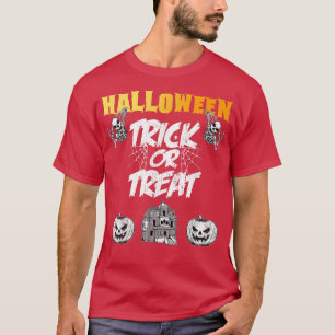 Haunted Halloween Bus eller godis Pumpkins & Skel T Shirt