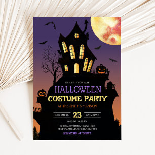 Haunted Halloween Costume Party Inbjudningar