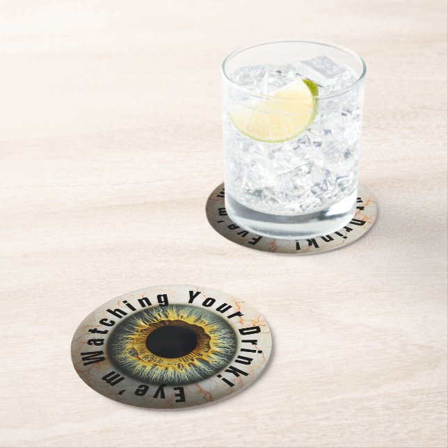 👁️ Haunted Halloween fest! Underlägg Papper Rund (Insitu)