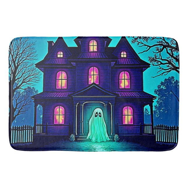 Haunted Halloween Ghost House Design Badrumsmatta (Framsidan)