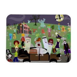 Haunted Halloween Graveyard Party Magnet