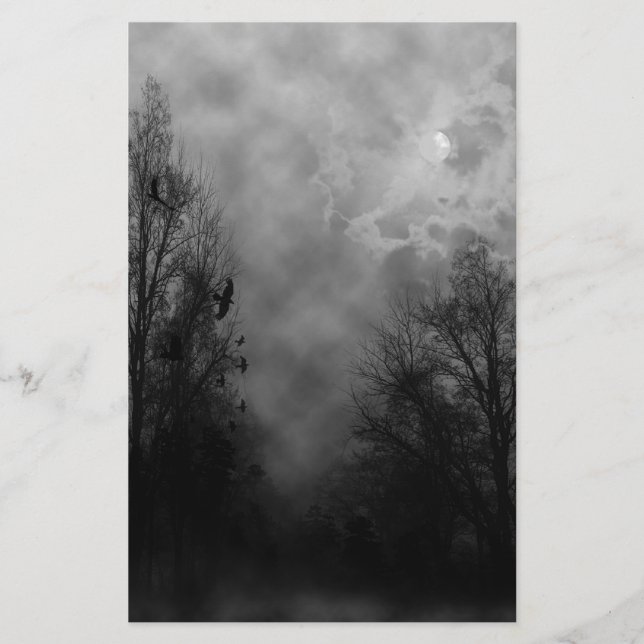 Haunted Halloween Himlar med Ravens Brevpapper (Framsida)