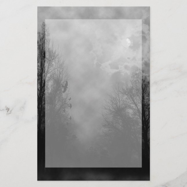 Haunted Halloween Himlar med Ravens Brevpapper (Framsida)