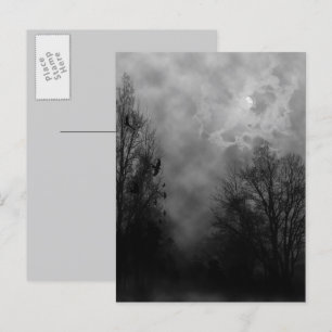Haunted Halloween Himmel med Ravens vykort