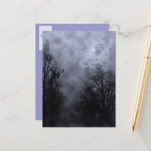 Haunted Halloween Himmel med Ravens vykort