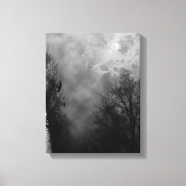 Haunted Halloween Himmel Wrapped Canvas (Framsida)