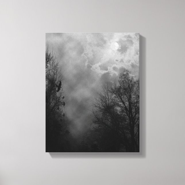 Haunted Halloween Himmel Wrapped Canvas (Framsida)