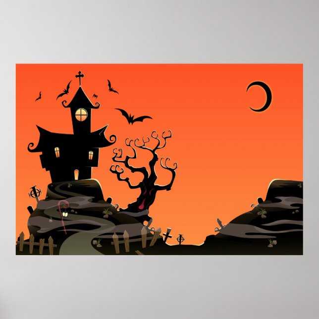 Haunted Halloween House Poster (Framsidan)