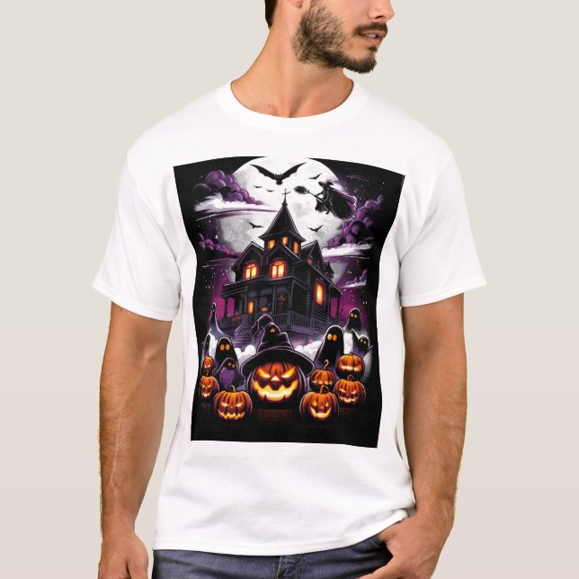 Haunted Halloween House T-Shirt - Witch, Spöken (Framsida)