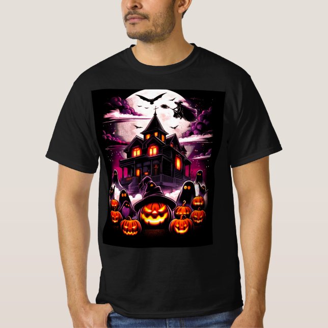 Haunted Halloween House T-Shirt - Witch, Spöken (Framsida)