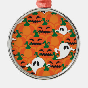 Haunted Halloween Pumpkin Patch Spöken Julgransprydnad Metall