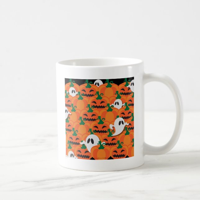 Haunted Halloween Pumpkin Patch Spöken Kaffemugg (Höger)