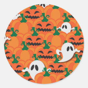 Haunted Halloween Pumpkin Patch Spöken Runt Klistermärke