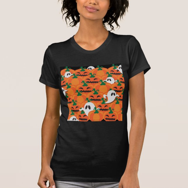 Haunted Halloween Pumpkin Patch Spöken Tee (Framsida)