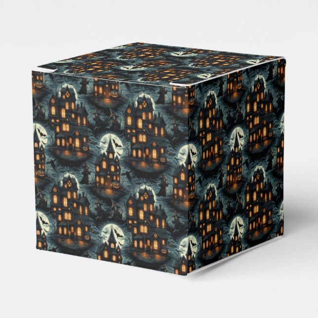Haunted Halloween Scene Presentaskar (Framsidan Sidan)