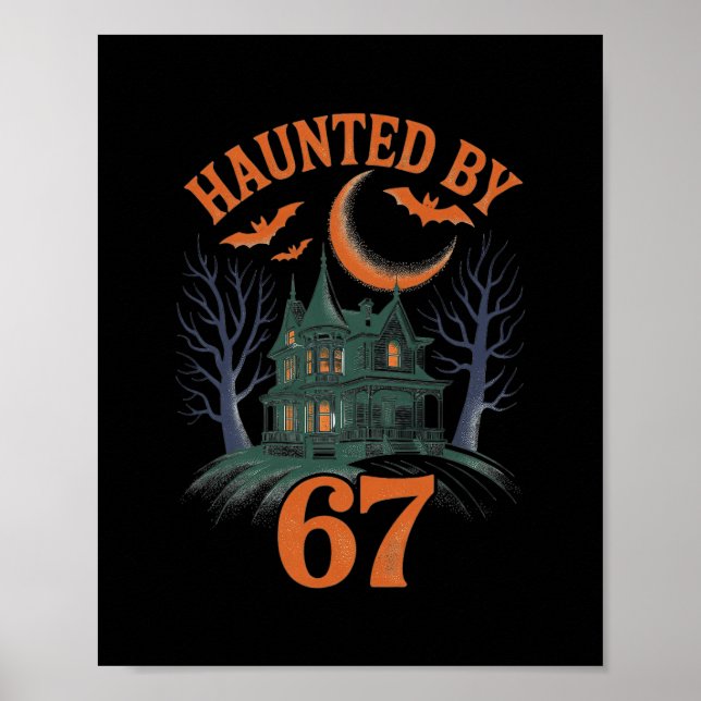 Haunted Halloween Skeleton Haunted Six Seven Numbe Poster (Framsidan)