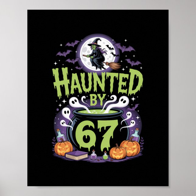 Haunted Halloween Skeleton Haunted Six Seven Numbe Poster (Framsidan)