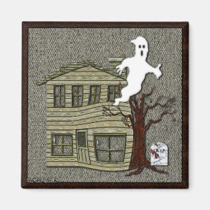 Haunted Halloween-Tecknad Magnet