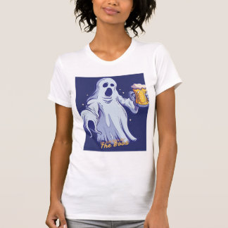 Haunted Happy Hour – Retro Ghost Beer Design T Shirt