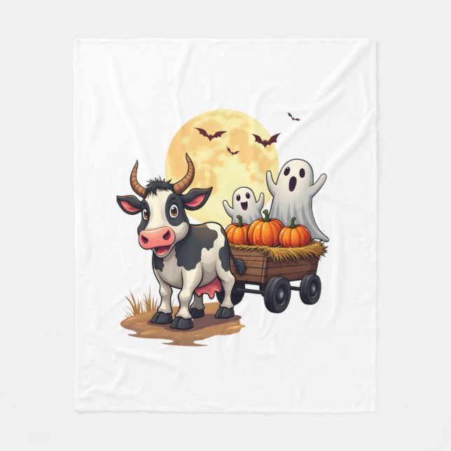 Haunted Hayride Cow Fleecefilt (Framsidan)