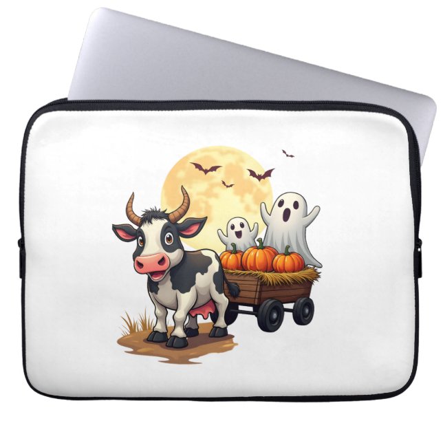 Haunted Hayride Cow Laptop Fodral (Framsidan)