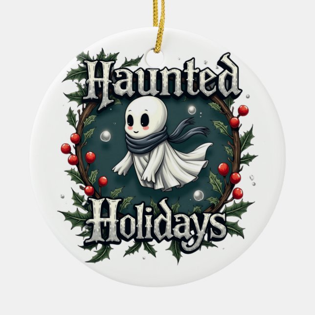 Haunted Holidays Cute Ghost Ornament (Framsidan)
