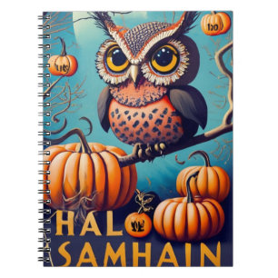 Haunted Hoots Uggla och Pumpkin Halloween Anteckningsbok