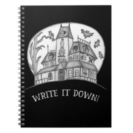 Haunted House and Bats Halloween  Anteckningsbok