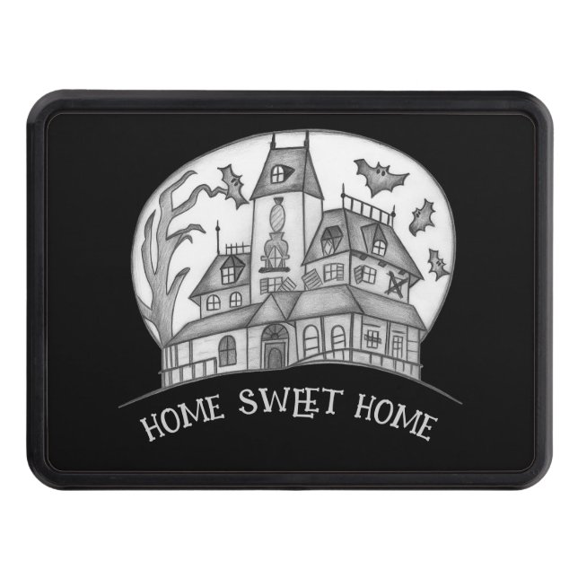 Haunted House and Bats Halloween  Dragkroksskydd (Framsidan)