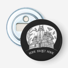 Haunted House and Bats Halloween  Flasköppnare