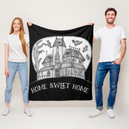 Haunted House and Bats Halloween  Fleecefilt