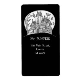 Haunted House and Bats Halloween  Fraktsedel