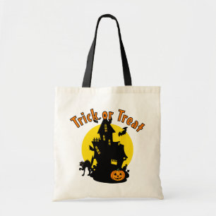 Haunted House Bus eller godis Halloween Bag Tygkasse