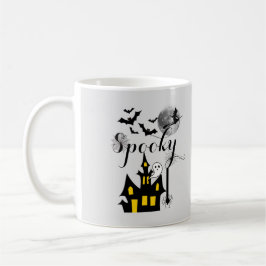 Haunted House Flies Witch Spooky Halloween Kaffemugg