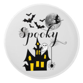 Haunted House Flies Witch Spooky Halloween Knopp