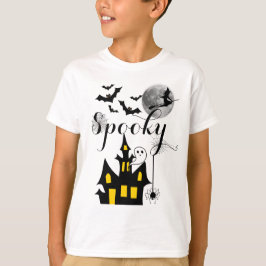 Haunted House Flies Witch Spooky Halloween T Shirt