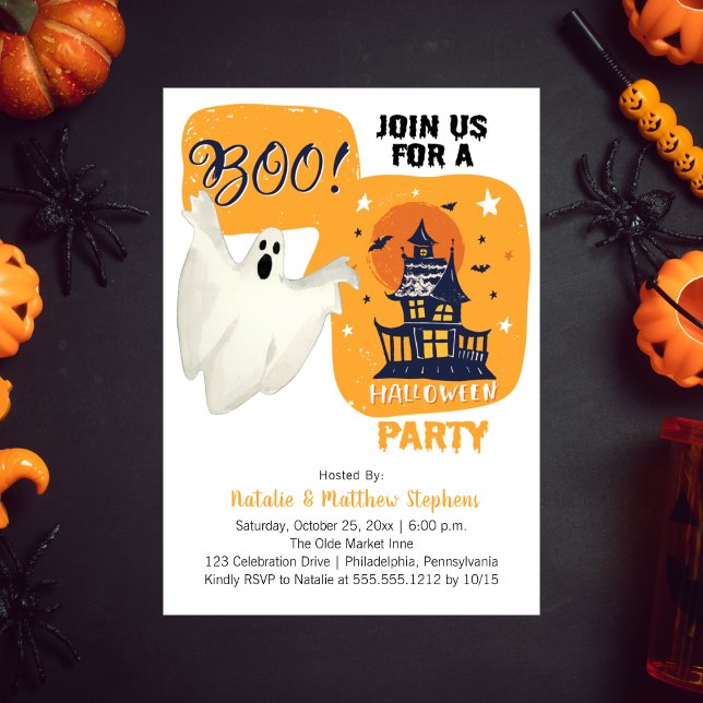 Haunted House Ghost Halloween fest Inbjudningar (Haunted House Ghost Halloween Party Invitation)