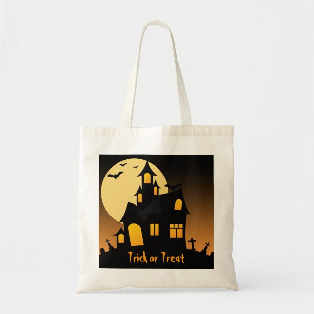 Haunted House Halloween Bag Tygkasse (Framsidan)