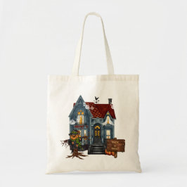 Haunted House Halloween Candy Tote Bag Tygkasse