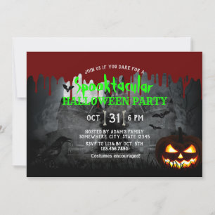 Haunted House Halloween fest Creepy Pumpkin Inbjudningar