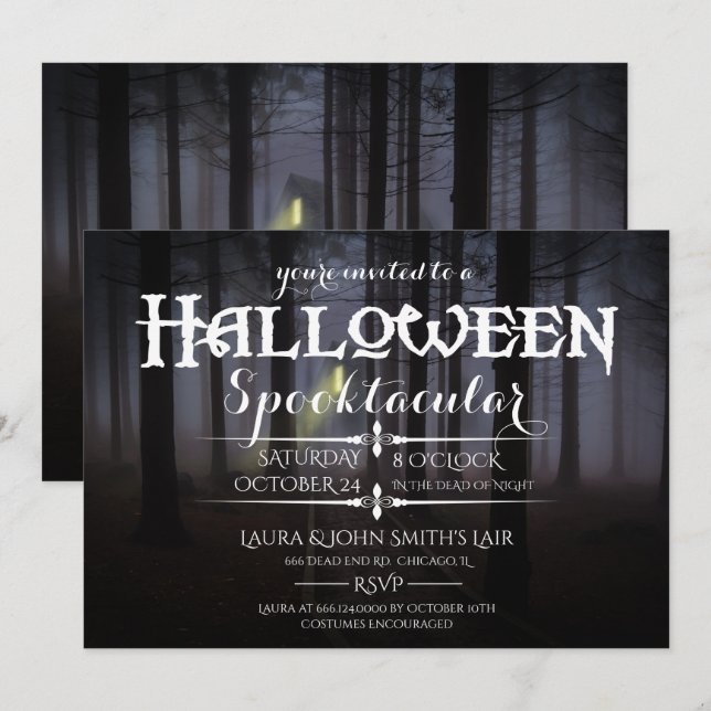 Haunted House Halloween fest Inbjudningar (Fram/baksida)