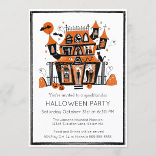Haunted House Halloween fest Inbjudningar