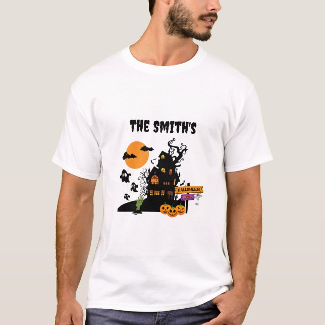 Haunted House Halloween fest Manar Basic T-Shirt (Framsida)
