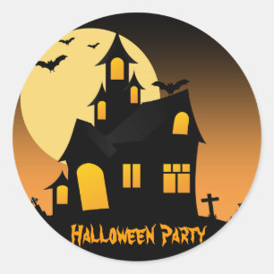 Haunted House Halloween fest Sticker Runt Klistermärke