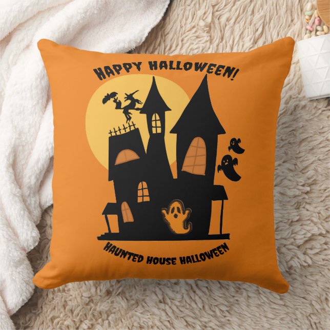 Haunted House Halloween Kudde (Filt)