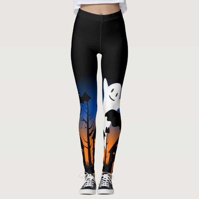 Haunted House Halloween Leggings (Framsida)