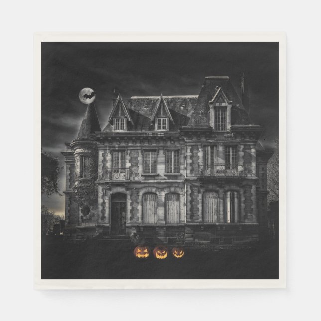 Haunted House Halloween Pappersservett (Framsidan)