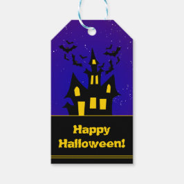 Haunted House Halloween Presentetikett