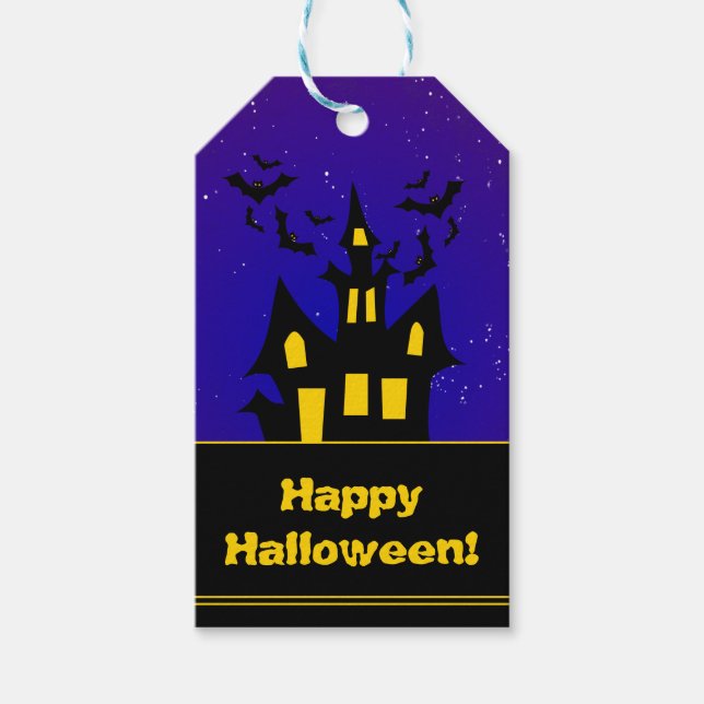 Haunted House Halloween Presentetikett (Framsidan)