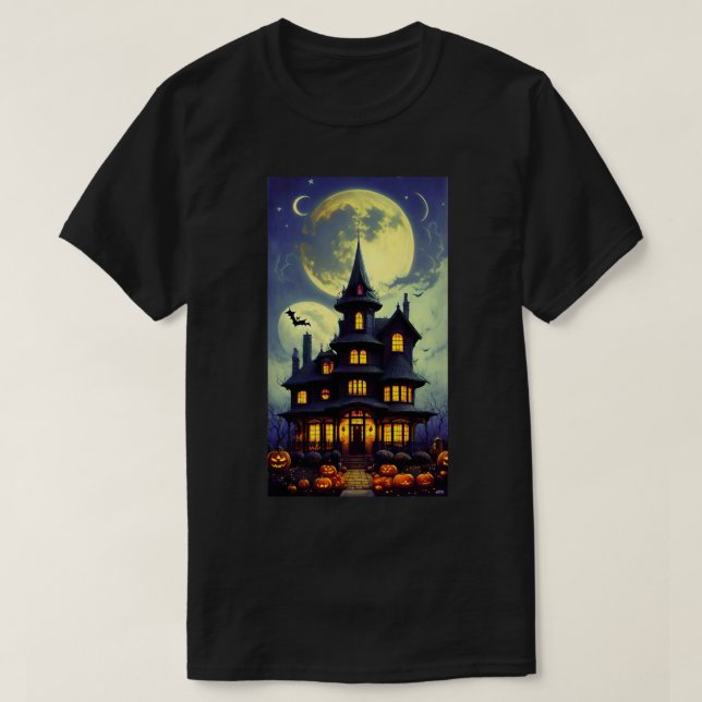 Haunted House Halloween T-Shirt (Design framsida)